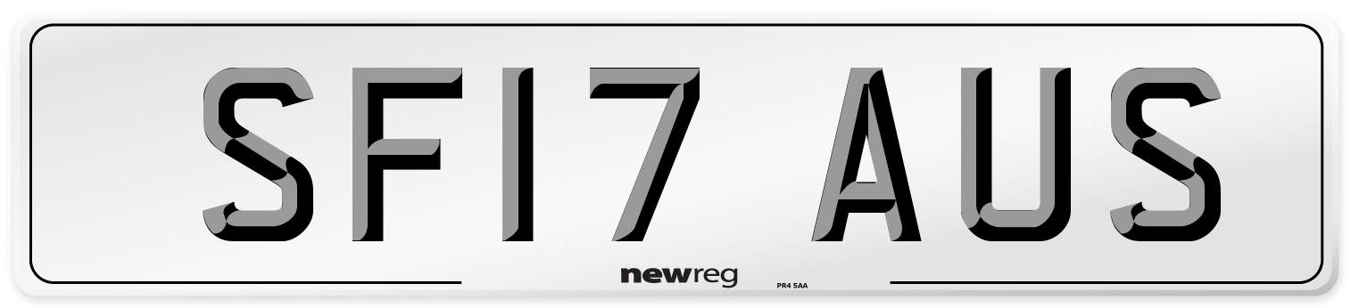 SF17 AUS Number Plate from New Reg